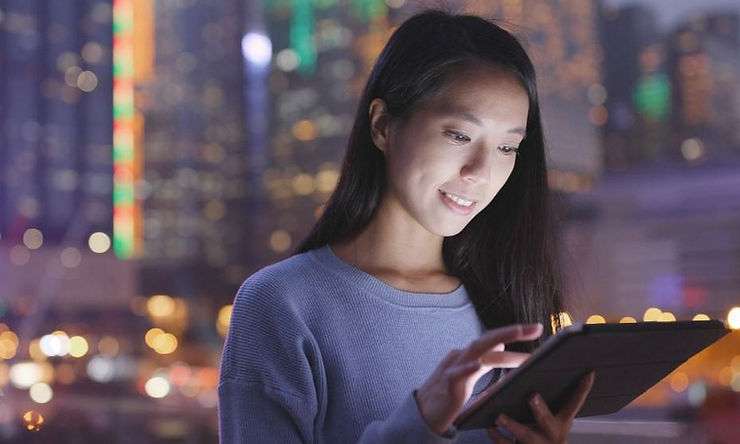 Woman using tablet