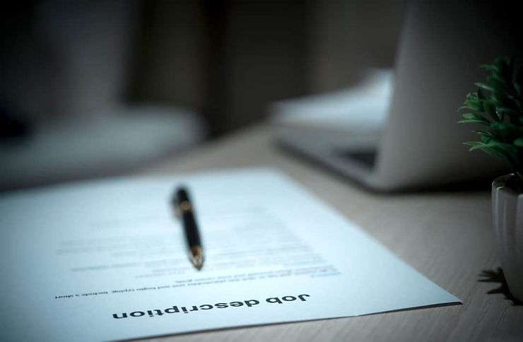 Job description paper on desk mosh jd® Sheet of paper on desk